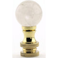 20MM ROCK CRYSTAL Ball Finial - Polished Brass