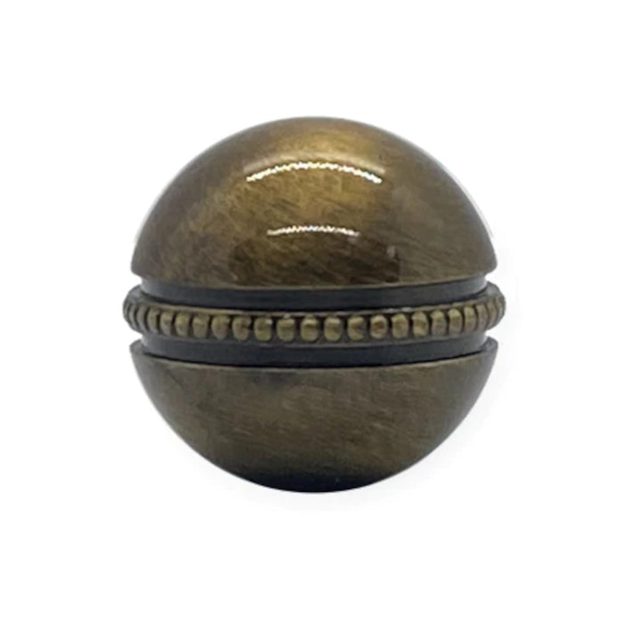 25mm Beaded Sphere Finial - 1" h Antique Brass
