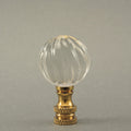 30MM GLASS SWIRL BALL FINIAL - Polished Brass