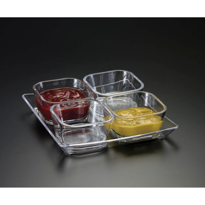 4-PC SQUARE BOWL W/ TRAY & SPOON (SET)