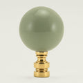 40MM Sage Green Ceramic Ball Finial - Polished Brass