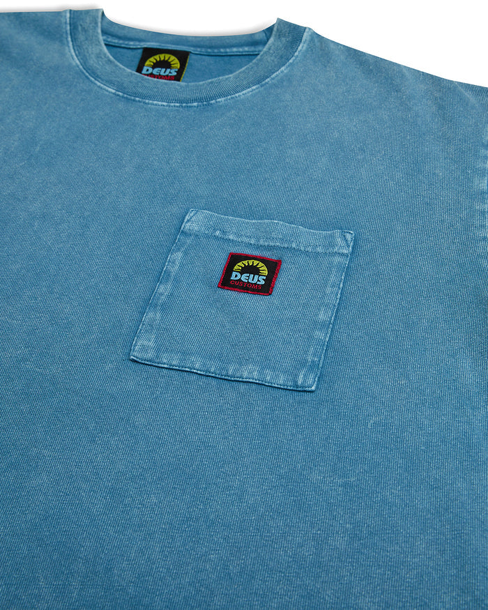 Acid Pocket Tee - Maui Blue, view 7|Flatlay