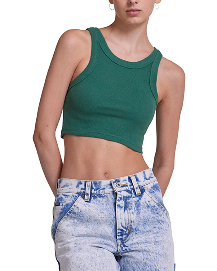 Alyssa Tank - Work Green, view 1|Model