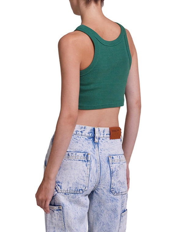 Alyssa Tank - Work Green, view 2|Model