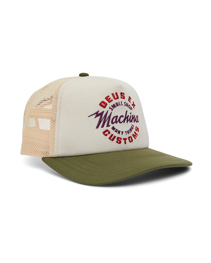 Amped Circle Trucker - Cream, view 1|Flatlay