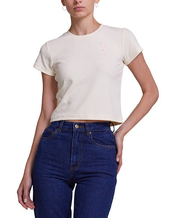Aquatic Baby Tee - Whiter Sand, view 1|Model