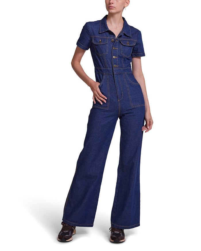 Beatnik Overall - Vintage Blue Denim, view 1|Model