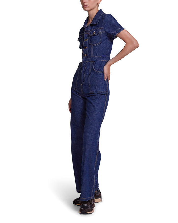 Beatnik Overall - Vintage Blue Denim, view 3|Model