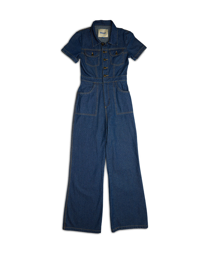 Beatnik Overall - Vintage Blue Denim, view 4|Flatlay