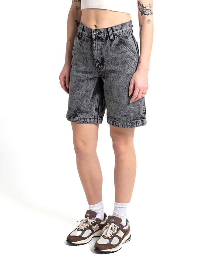 Bella Short - Black Acid Stonewash, view 1|Model