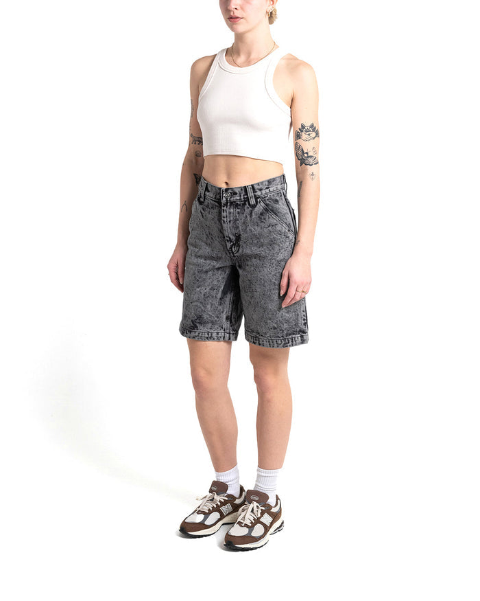 Bella Short - Black Acid Stonewash, view 4|Model