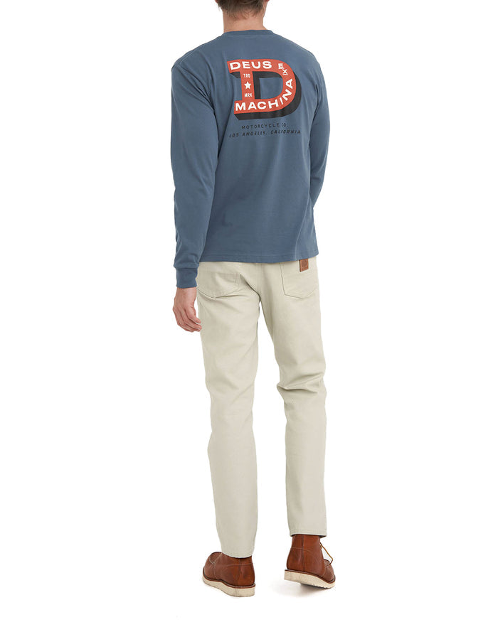 Bigdee Long Sleeve Tee - Bluestone, view 2|Model
