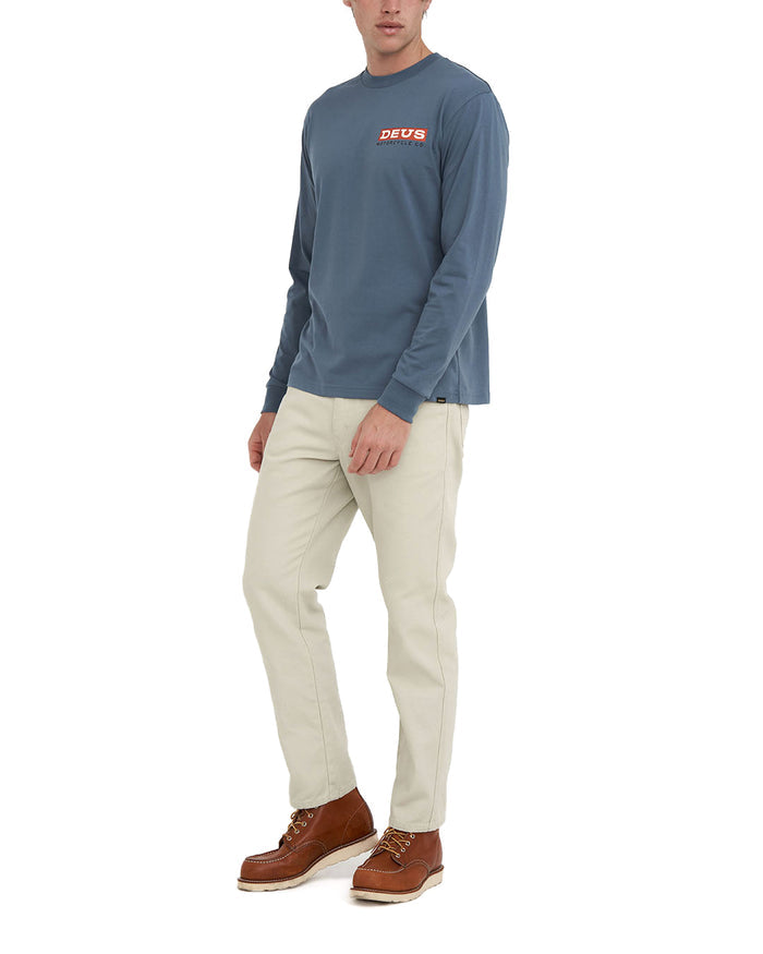 Bigdee Long Sleeve Tee - Bluestone, view 3|Model