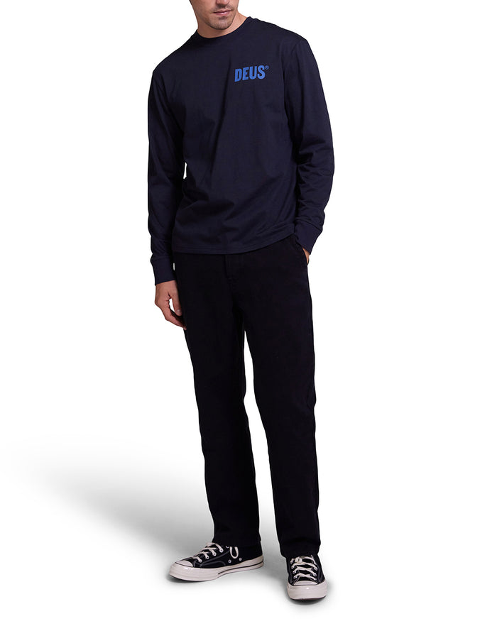 Blanche Long Sleeve Tee - Black, view 3|Model