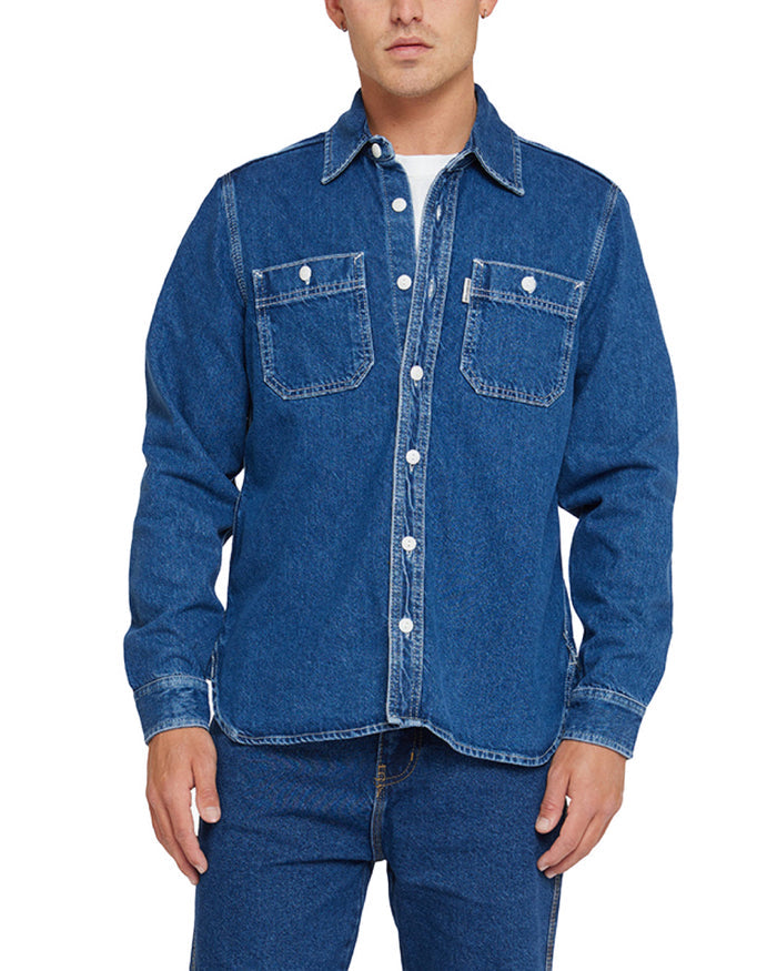 Boston Denim Shirt - Blue Indigo, view 1|Model