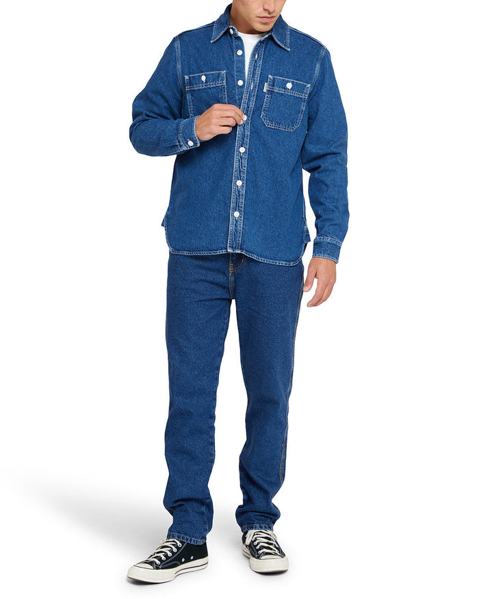 Boston Denim Shirt - Blue Indigo, view 3|Model