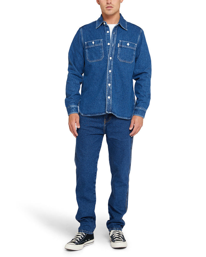Boston Denim Shirt - Blue Indigo, view 4|Model