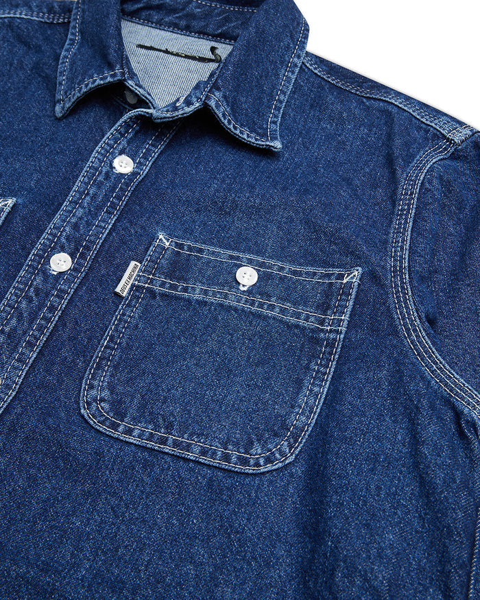 Boston Denim Shirt - Blue Indigo, view 7|Flatlay
