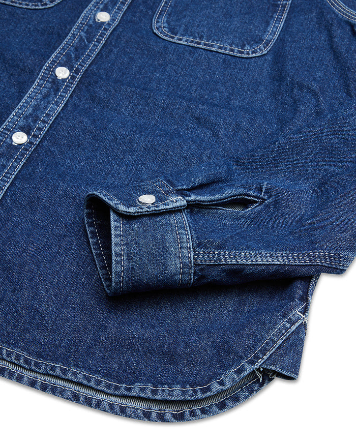 Boston Denim Shirt - Blue Indigo, view 8|Flatlay