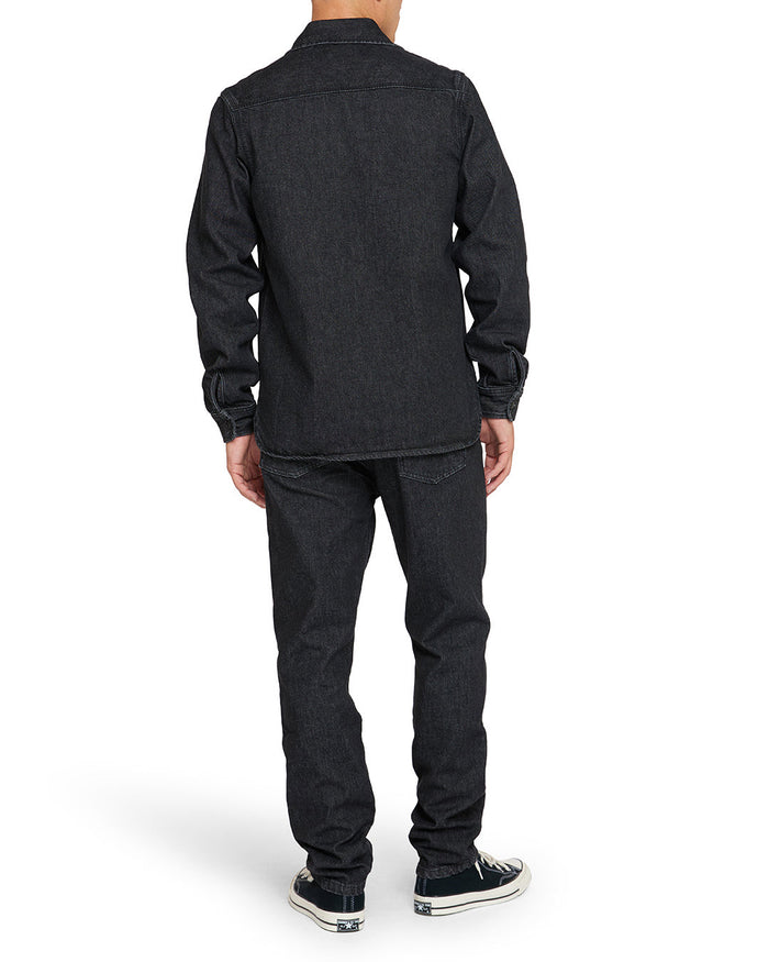 Boston Denim Shirt - Washed Black, view 2|Model