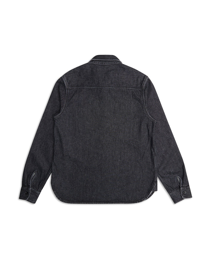 Boston Denim Shirt - Washed Black, view 7|Flatlay
