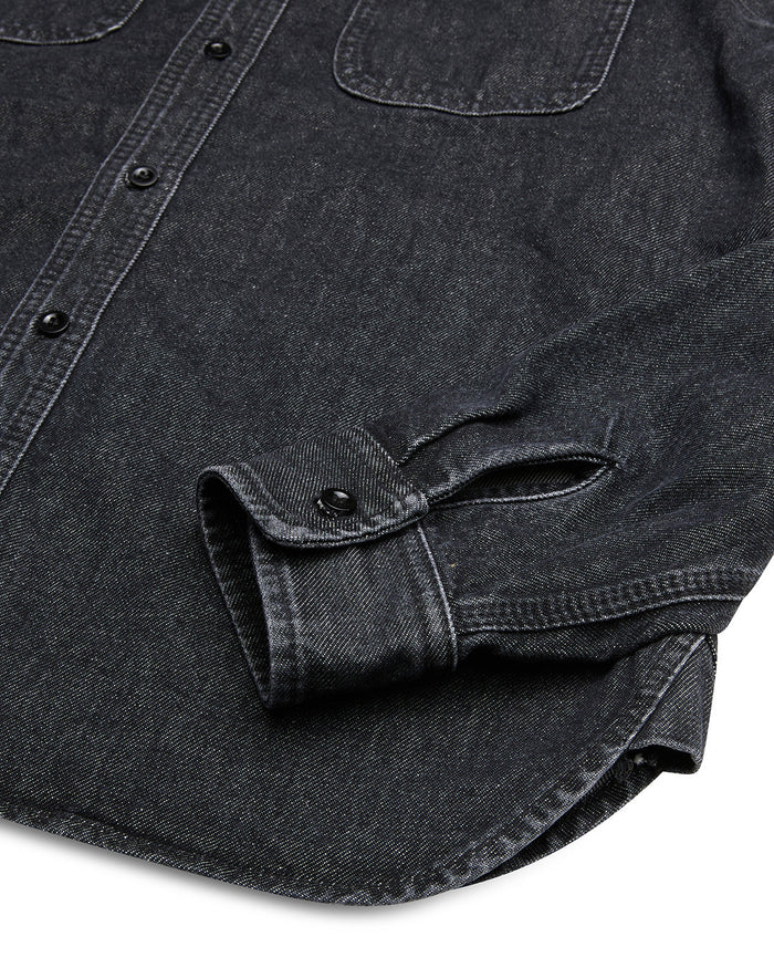 Boston Denim Shirt - Washed Black, view 8|Flatlay
