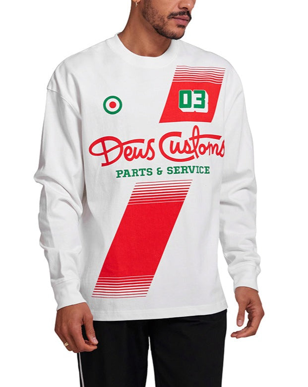 Campaign Long Sleeve Tee - Vintage White, view 1|Model