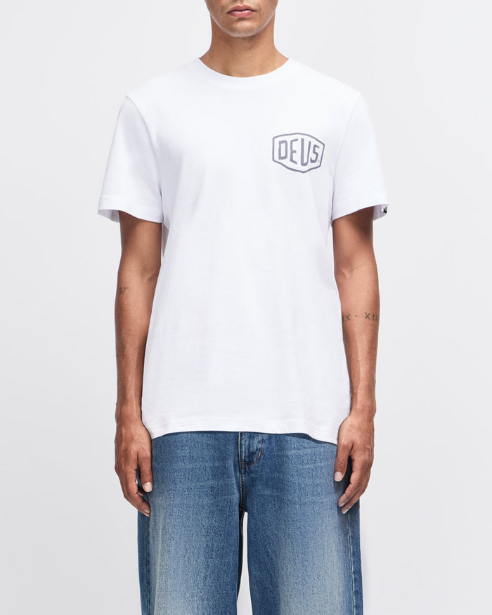 Camperdown Address Tee - White, view 2|Model