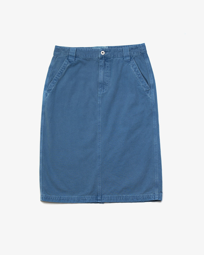 Canvas Irene Skirt - Overdyed Light Indigo, view 4|Flatlay