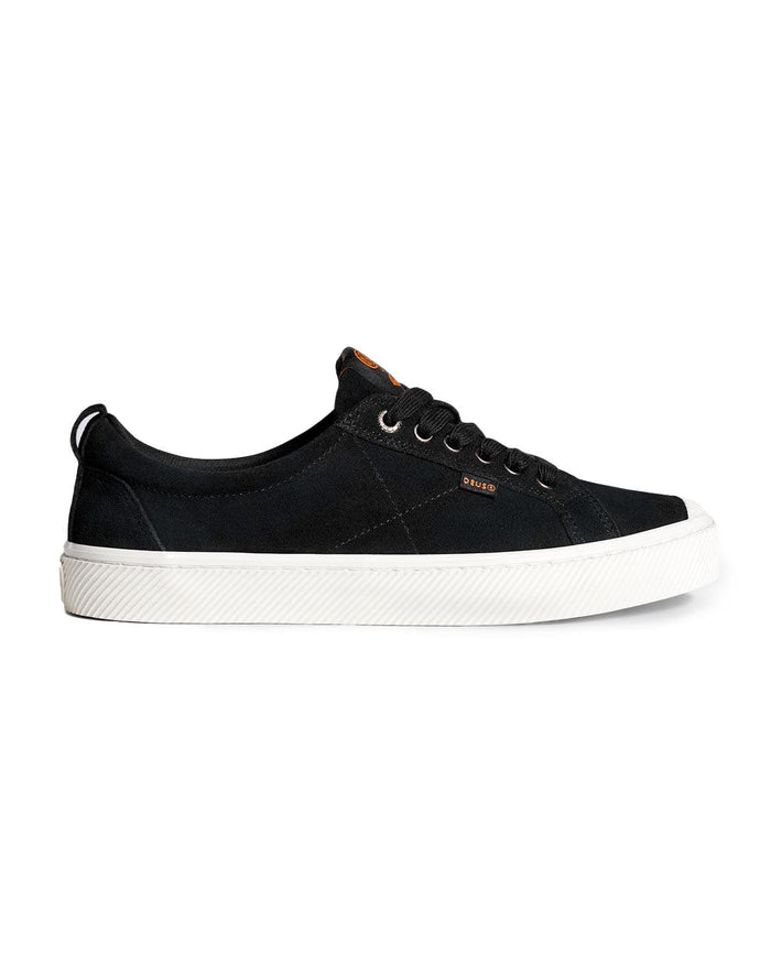 Cariuma OCA Low Men's Suede Sneaker - Black, view 4|Flatlay