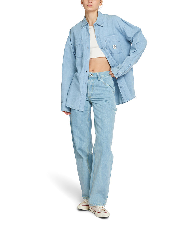 Christelle Overshirt - Light Chambray, view 2|Model