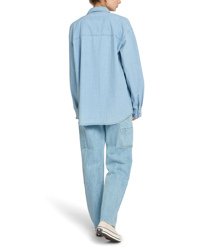 Christelle Overshirt - Light Chambray, view 4|Model