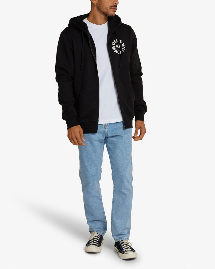 Circle Logo Hoodie - Black, view 4|Model