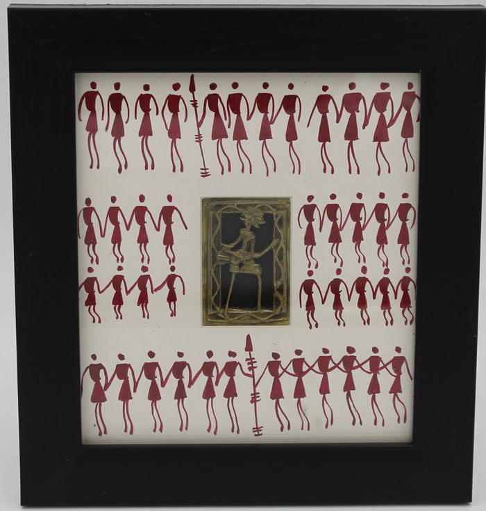 Circle of Unity: Dhokra–Warli Mixed Wall Art