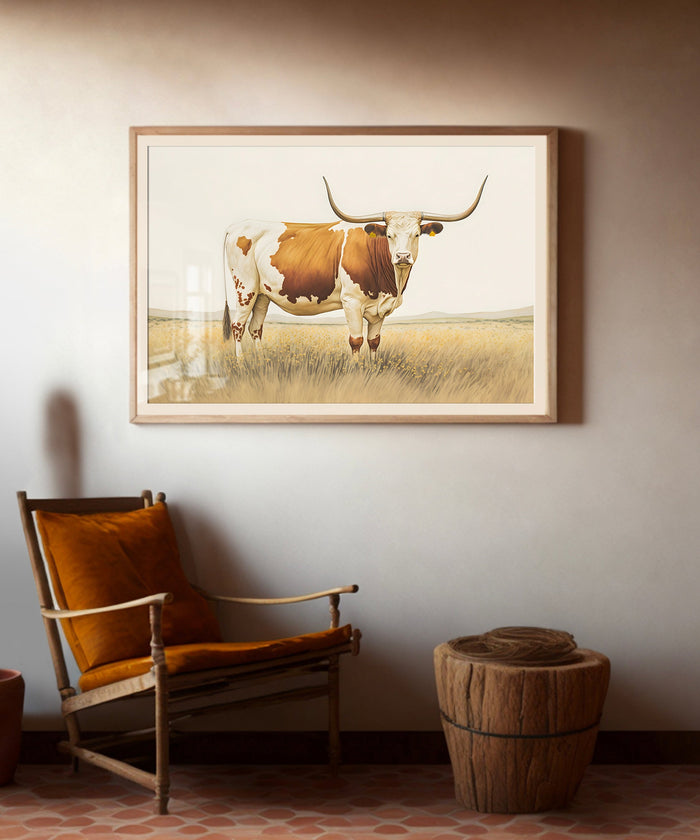 Classic Watercolors #1 - Longhorn by Head West Studio