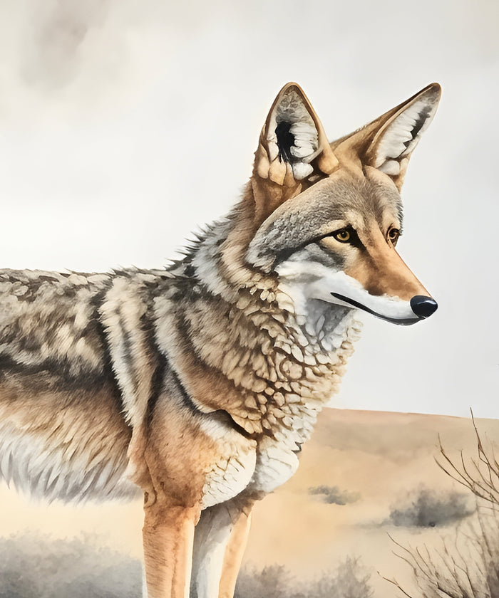 Classic Watercolors #3 - Coyote by Head West Studio