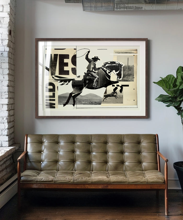 Collage Cowgirl #3 by Head West Studio