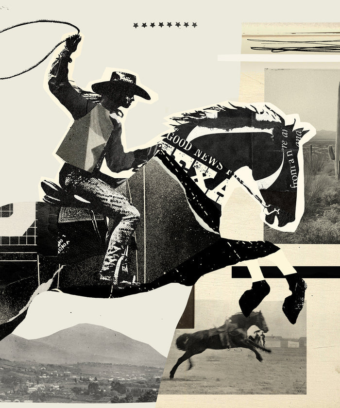 Collage Cowgirl #3 by Head West Studio
