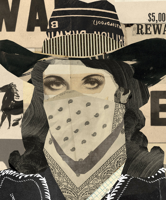 Collage Cowgirl #4 by Head West Studio