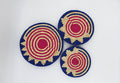 ColorRipple handwoven set of 3 wall art( Pink and blue)