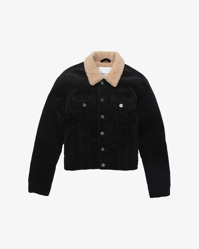 Cord Trucker (Regular Fit) - Black, view 4