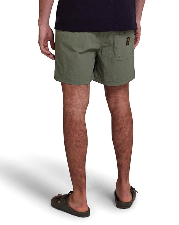 Cordura Glide Swim Short - Oil Green, view 2|Model