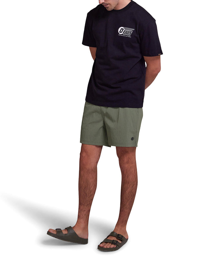 Cordura Glide Swim Short - Oil Green, view 3|Model