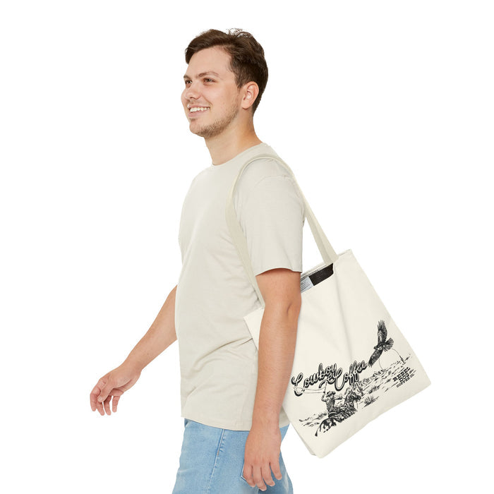 Cowboy Coffee B&W Tote Bag