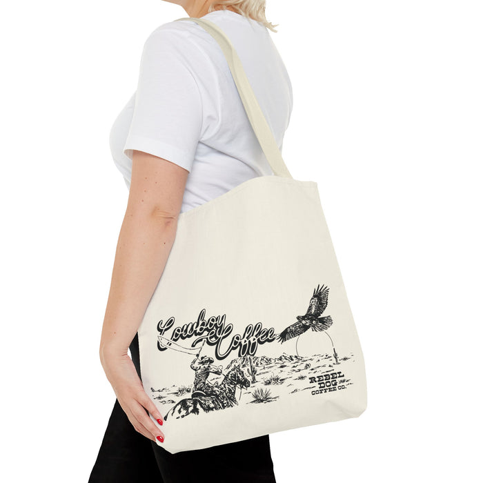 Cowboy Coffee B&W Tote Bag