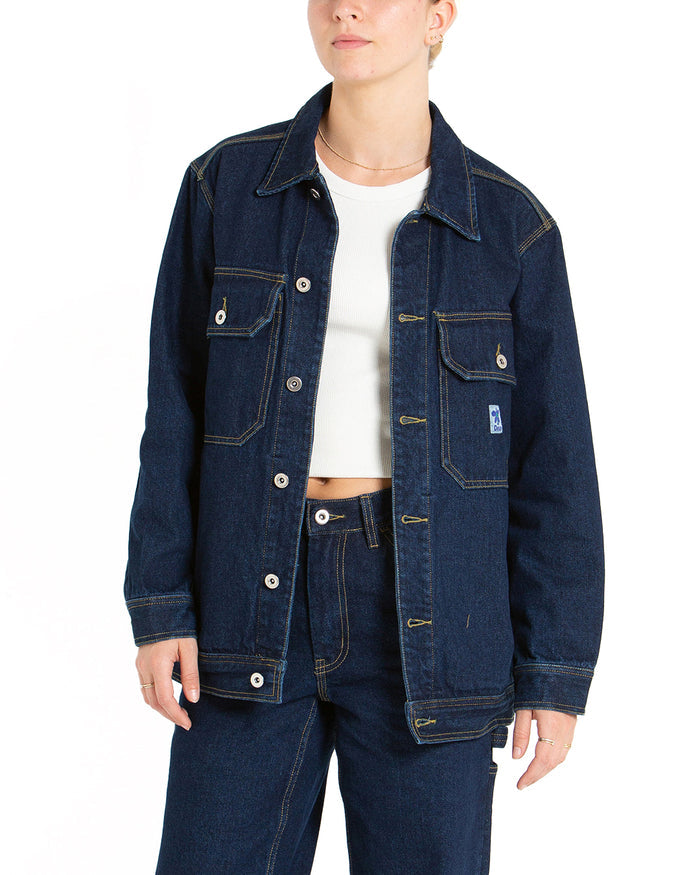 Crosby Denim Jacket - Dry Indigo, view 1|Model