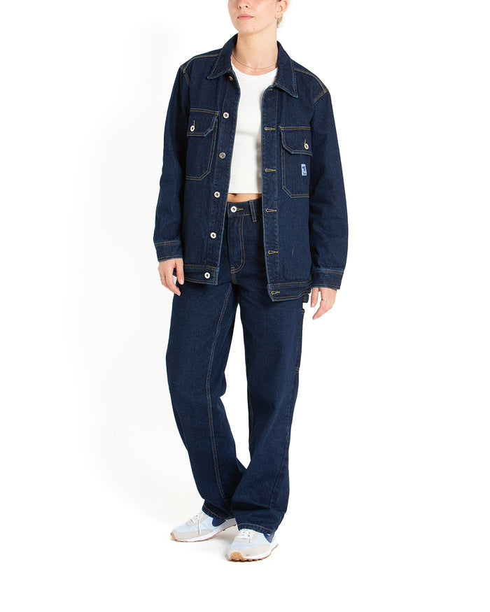 Crosby Denim Jacket - Dry Indigo, view 3|Model