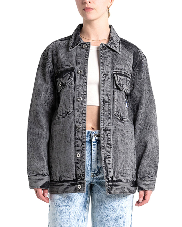 Crosby Work Jacket - Black Acid Stonewash, view 1|Model