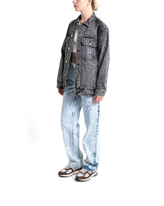 Crosby Work Jacket - Black Acid Stonewash, view 3|Model