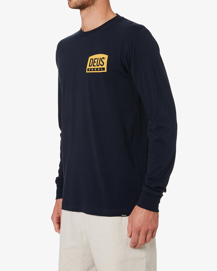 Daft Steady Long Sleeve Tee - Navy, view 3